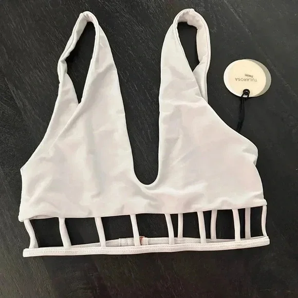Revolve Tularosa Cristobal Swim Top in White Sz S - Picture 2 of 3